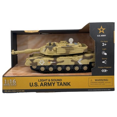 U.S. Army Light & Sound Tank – 1:16 Scale, Camo, Rotating Turret, 3+