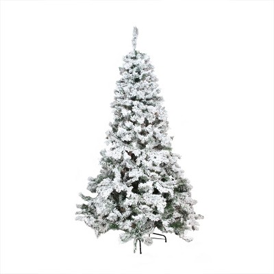 Northlight 7.5' Unlit Artificial Christmas Tree Heavily Flocked Pine ...