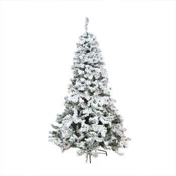 Northlight 7.5' Unlit Artificial Christmas Tree Heavily Flocked Pine Medium - Unlit