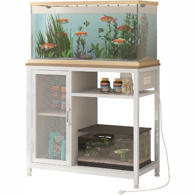 40 Gallon Fish Tank Stand, Aquarium Stand With Power Outlets, Cabinet for Fish Tank Accessories Storage for Turtle Tank, Reptile Terrarium