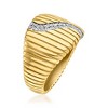 Ross-Simons 0.20 ct. t.w. Diamond Wave Ring in 18kt Gold Over Sterling - 3 of 4