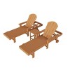 WestinTrends Malibu 3 Piece Adirondack Reclining Chaise Lounge With Arms & Wheels - 3 of 4
