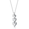 Guili Cubic Zirconia Sterling Silver Rhodium Plated Triple Heart Shape Pendant, A Romantic and Elegant Design, A Perfect Gift for Loved Ones - 3 of 3