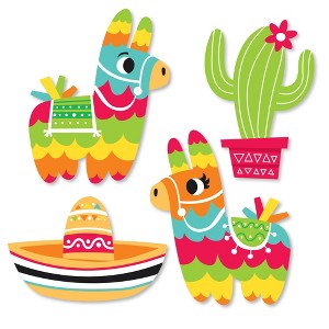 Big Dot of Happiness Pinata Party - DIY Shaped Colorful Fiesta Cut-Outs - 24 Count - 1 of 4