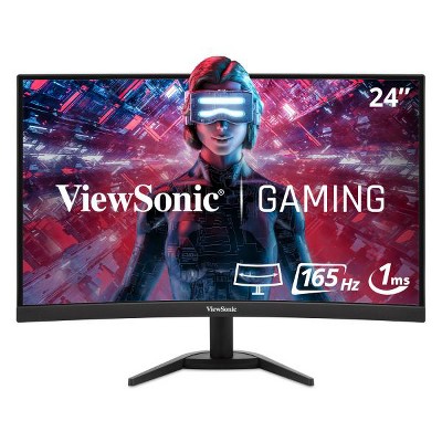 ViewSonic VX2468-PC-MHD 24 Inch Full HD 1080p 165Hz 1ms Curved Gaming Monitor with AMD FreeSync Premium Eye Care Frameless HDMI and Display Port