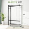 JIONJOY 3 - Tier Heavy - Duty Garment Rack with Lockable Rollers for Freestanding Clothing Storager - 2 of 4
