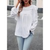 Clearlove Womens 2025 Fall Casual Tunic Tops Long Sleeve Blouse Warm Pleated Flowy Crewneck T-shirt - 3 of 4