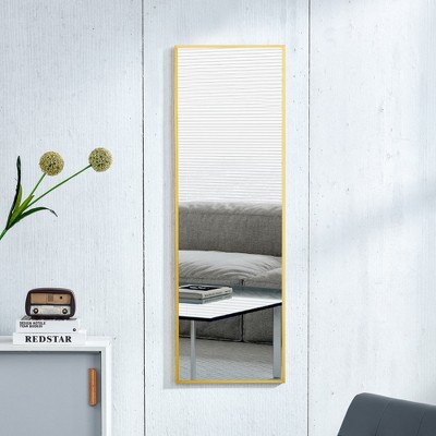 MAYEERTY Full Body Mirror 48X13.8 4th Gen Aluminum Alloy Wall Mounted for Bathroom Bedroom Upgraded