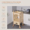 ONWITH Wooden Kitchen Step Stool for Kids, Foldable Toddler Tower Natural Wood - 4 of 4
