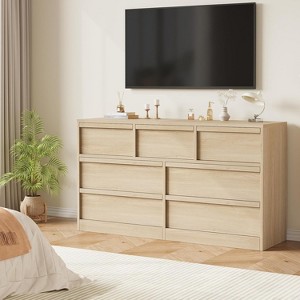 Zstar Chest of Drawers, Drawer Dresser with Concave Handles for Bedroom, Hallway - 1 of 4