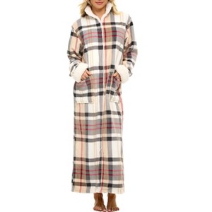ADR Women's Zip Up Robe Fleece Soft Warm Plush Oversized Zipper Bathrobe - 1 of 4