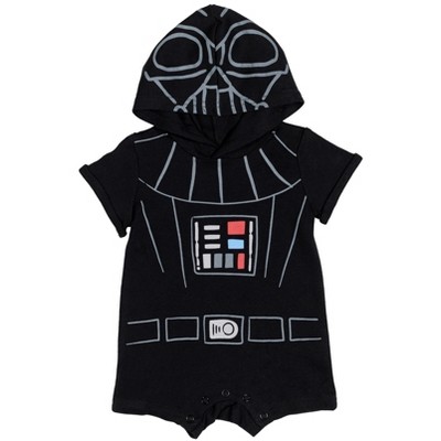 Image of Star Wars Darth Vader Newborn Baby Boys Short Sleeve Romper Darth Vader 0-3 Months