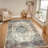 Okak Vintage Bohemia Style Large Washable Area Rug for Living Room,Bedroom,Flower Design Non-slip Rug - 3 of 4