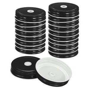 Unique Bargains Regular Leak-Proof Kitchen Mason Jar Lids with Straw Hole 20 Pcs - 1 of 4