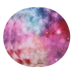 Insten 2 Pack Round Mouse Pad Galaxy Space Nebula Design, Stitched Edges, Non Slip Rubber Base, Smooth Surface Mat, (7.9" x 7.9") - 1 of 4