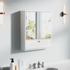 Tangkula Wall-Mounted Bathroom Cabinet with Mirror Double Door Home Storage w/ 3-Level Adjustable Shelf - 2 of 4