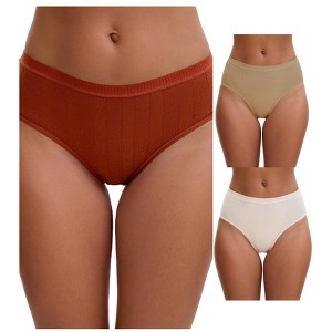 INSPIRE CHIC Women's High Waisted Butt Lifter Briefs Tummy Control Underwear, Available in Plus Size 3 Packs - 1 of 4