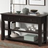 Lyngins Vintage American Console Table with 3 Drawers+2 Lower Shelves, Solid Pine Frame, Distressed Wood Grain Entryway Table, Entryway Sofa Table - 2 of 4