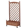 Cesicia 25'' x 11'' 42.3'' Raised Garden Bed with Trellis 2 Pack, Outdoor Wooden Planter Box & Plant Stand with Climbing Racks - 3 of 4