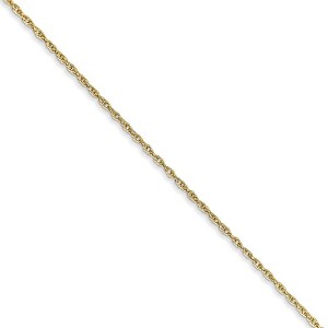 Black Bow Jewelry 0.8mm, 10k Yellow Gold, Baby Rope Chain Necklace - 1 of 4