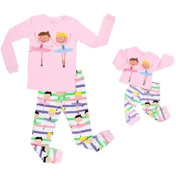 Elowel Girls Ballerina 2 Piece Pajamas Set 100% Cotton Size 12
