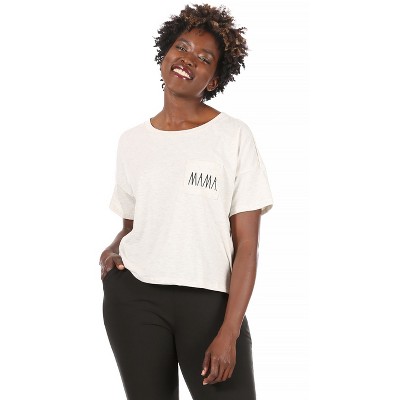 RAE DUNN - Women's Short Sleeve Boxy Pocket T-Shirt