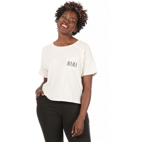 RAE DUNN - Women's Short Sleeve Boxy Pocket T-Shirt - image 1 of 4