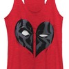 Women's Marvel Deadpool Heart Mask Racerback Tank Top - 2 of 4