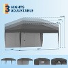 10x20 Pop Up Canopy with 2-Sidewall, Outdoor Tent with Portable Roller Bag - 3 Adjustable Height, 4 Weight Bags Stakes & 6 Guy Ropes - 3 of 4