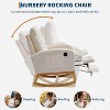 Acekool Nursery Rocking Chair, Mid Century Upholstered Recliner Glider with Side Pocket, USB Port, Comfortable Wood Legs - 2 of 4