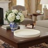HomeRoots 15" White Faux Wicker Round Serving Tray - 2 of 4