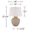 Barnes and Ivy Brighton 27 1/4" Tall Hammered Pot Farmhouse Rustic Table Lamps Set of 2 Brown Beige Finish Metal Living Room Bedroom White Shade - 4 of 4