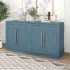 VYNXARIA Sideboard Buffet Cabinet with Storage,Buffet Cabinet with Adjustable Shelves Sideboard Cabinet for Dining Room,Living Room,Antique Blue - 2 of 4
