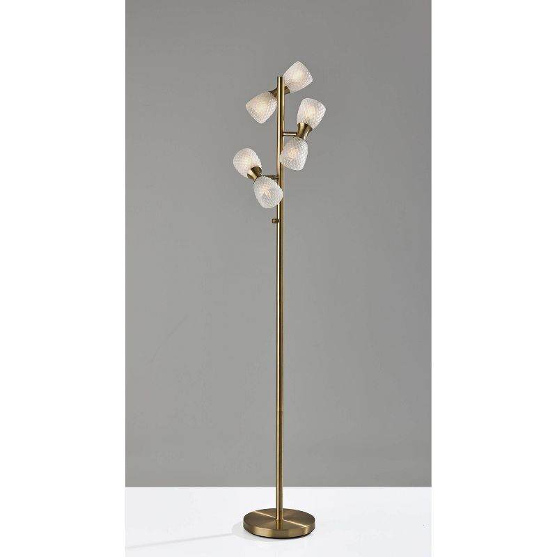 Nina Floor Lamp Antique Brass (Includes LED Light Bulb) - Adesso, 1 of 7