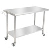 Stainless Steel Prep Table 48x24 Inch, NSF Certified Kitchen Work Table with Adjustable Undershelf, Heavy Duty & Rustproof for Restaurants, Bakeries - 2 of 4