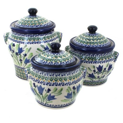 Blue Rose Polish Pottery 1300 Zaklady Canister Set
