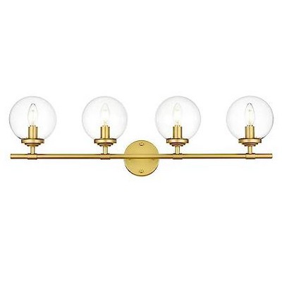 Elegant Lighting Ingrid 4 light Brass and Clear Bath Sconce