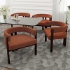 Dining Chair Set Of 4,Teddy Upholstered Armchair With 3 Legs,Barrel Dining Chair,Side Chairs,Accent Chair For Living Room-Cuddlewood - 3 of 4