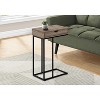 Monarch Specialties Accent Table, C-shaped, End, Side, Snack, Storage Drawer, Living Room, Bedroom, Brown Laminate, Black Metal, Contemporary, Modern - 2 of 4