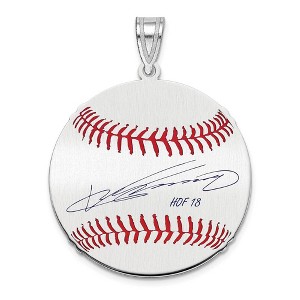 Black Bow Jewelry Sterling Silver Vladimir Guerrero Signature MD Enamel Baseball Pendant - 1 of 4