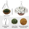 Artificial Geraniums Flowers with Brown Basket Set of 2, Artificial Hanging Flowers Plant, 12 Pcs Outdoor Flowers - 2 of 4