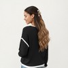 Anna-Kaci Women's Long Sleeve Knit Top with Contrast Trim and Relaxed Fit - 3 of 4