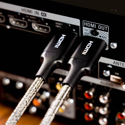 4 ft Black Braided High-Speed HDMI Cable with Gold-Plated Connectors