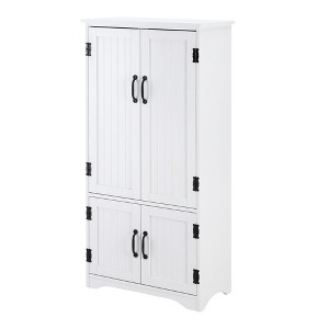 Accent Floor Storage Cabinet Kitchen Pantry with Adjustable Shelves and 2 Lower Doors - 1 of 4