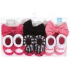 Hudson Baby Infant Girl Headband and Socks Giftset, Pink Black, One Size - 2 of 4