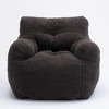 Dexmalle Cream Soft Teddy Fabric Tufted Foam Bean Bag Lazy Sofa - 4 of 4