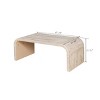 Farmhouse Vintage Crafts Coffee Table,Leisure Living Room Coffee Table with MDF Tabletop,Curved Art Deco Design Wood Coffee Table-Coolbibila - 4 of 4
