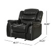 Modern Plush Recliner Chair, Overstuffed Single Sofa with Padded Armrests, Manual Reclining Lounge Chair for Living Room & Home Theater-- Frevyn - 3 of 4