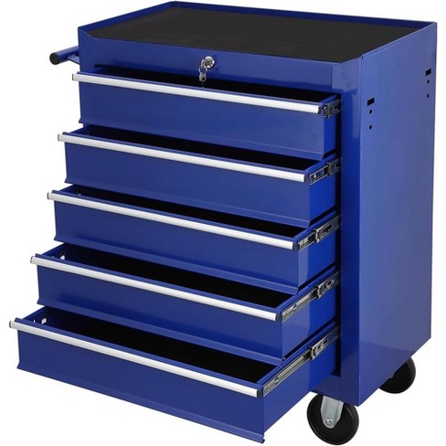 Rolling Tool Cart with 5 Drawers,Tool Chest,Tools Box with Wheels, Blue