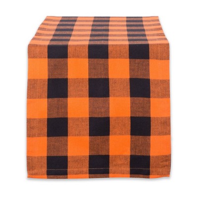 14"x72" Buffalo Check Table Runner Orange - Design Imports